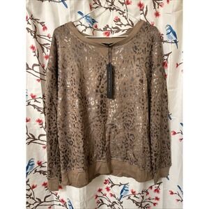 Jane Delancey Cheetah Print Shop XL Size Long Sleeve New With Tags